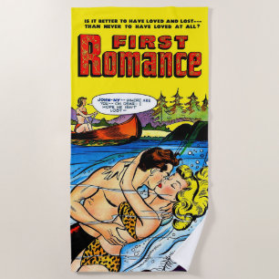 Toalla De Playa Amantes de Ocean Romance Vintage Comics
