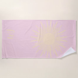 Toalla de playa amarilla pastel personalizada con 