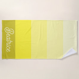 Toalla De Playa Amarillo Sombreado Personalizado