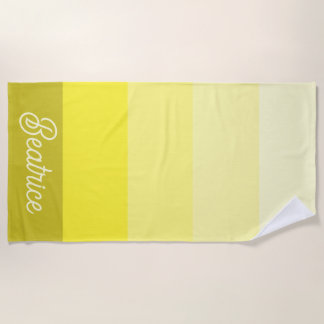 Toalla De Playa Amarillo Sombreado Personalizado