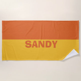 Toalla De Playa Amarillo y naranja personalizado 