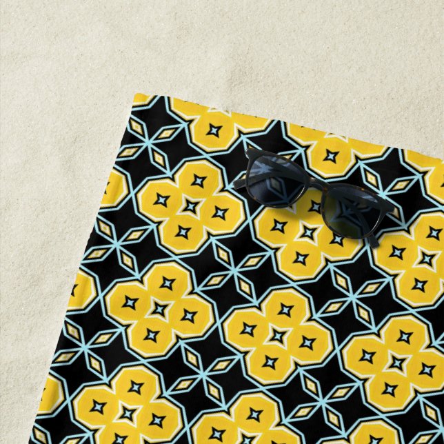 Toalla De Playa Amarillo y negro (In situ)