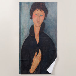 Toalla De Playa Amedeo Modigliani - Mujer con ojos azules