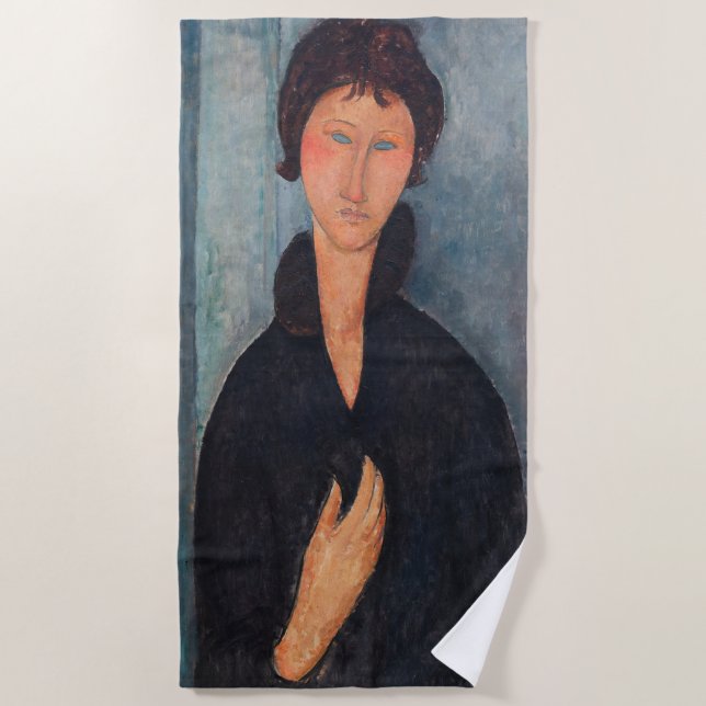 Toalla De Playa Amedeo Modigliani - Mujer con ojos azules (Anverso)