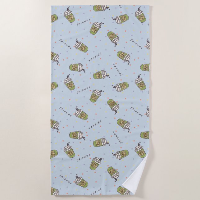 Toalla De Playa AMIGOS™ | Patrón de puntos centrales de polka (Anverso)