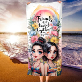 Toalla De Playa Amigos Que Viajan Juntos Permanecen Juntos Persona