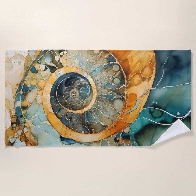 Toalla de Playa Ammonite Gem Fossil (Anverso)