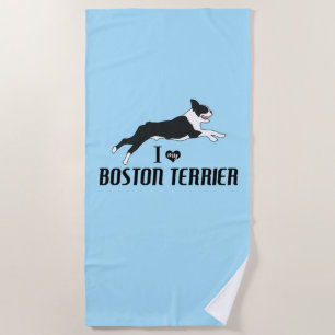 Toalla De Playa Amo al perro terrible de Boston
