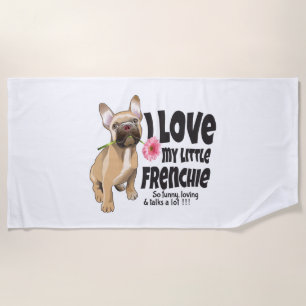 Toalla De Playa Amo mi pequeña francesa - bulldog francés