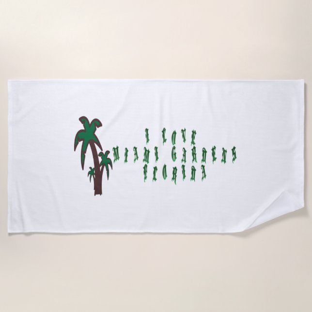 Toalla De Playa Amo Miami Gardens Florida (Anverso)