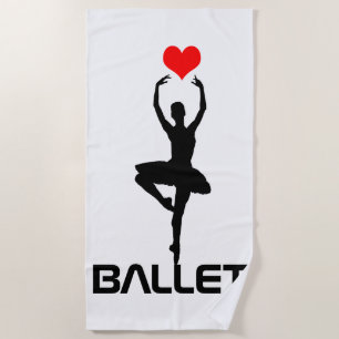 Toalla De Playa Amo y adoro el ballet elegante único