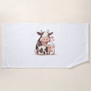 Toalla De Playa Amor de vaca y cerdo