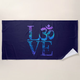 Toalla De Playa AMOR Gunge OM Símbolo Espiritualidad Yoga
