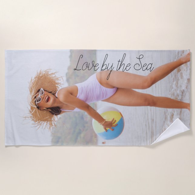 Toalla de playa Amor junto al mar (Anverso)