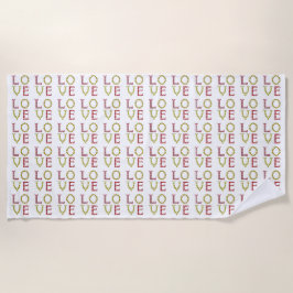 Toalla De Playa Amor, rojo y amarillo