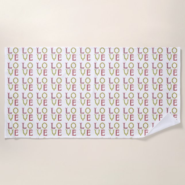 Toalla De Playa Amor, rojo y amarillo (Anverso)