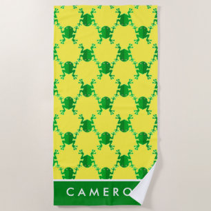 Toalla De Playa Añada sus ranas el lindas conocidas del dibujo