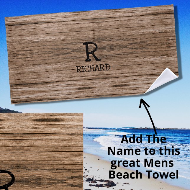 Toalla De Playa Añadir el nombre inicial Aspecto de pared de mader (Subido por el creador)