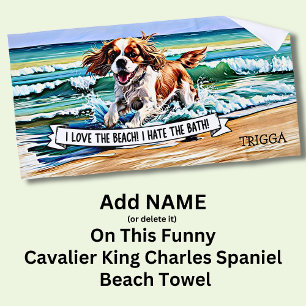 Toalla De Playa Añadir nombre, Cavalier King Charles Spaniel en ol