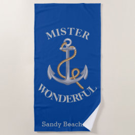 Toalla De Playa Anchor Gray Nautical