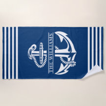 Anclaje Náutico personalizado Sobre Rayas Azul Y B