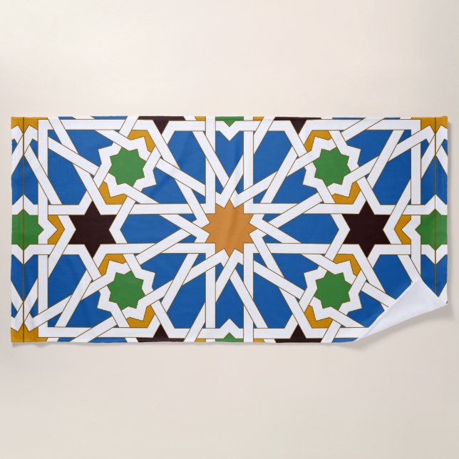 Toalla De Playa Andalusian Tiles 10 (Real Alcazar, Seville) (Anverso)
