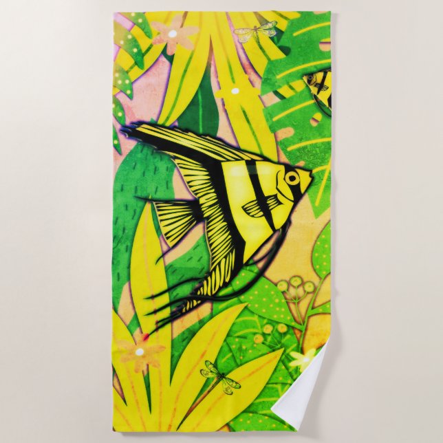Toalla De Playa Angel Fish Greenleaf (Anverso)