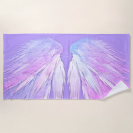 Toalla De Playa ANGEL WINGS Monograma Fairy Purple