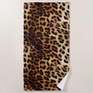 Toalla De Playa Animal de leopardo de las cremas marrones