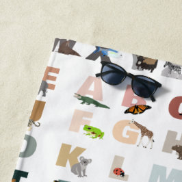 Toalla De Playa Animales ABC Cute Alphabet