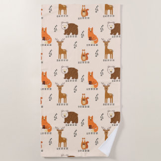 Toalla De Playa Animales Cute Woodland