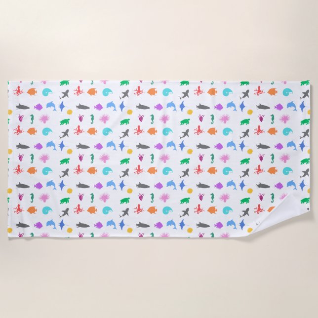 Toalla De Playa Animales marinos con estampado (Anverso)
