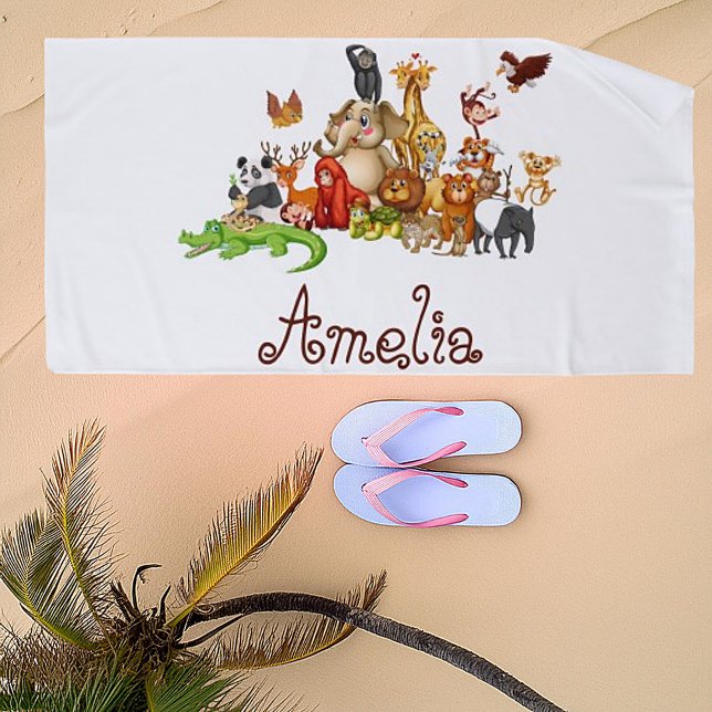Toalla De Playa Animales personalizados para niños (Subido por el creador)