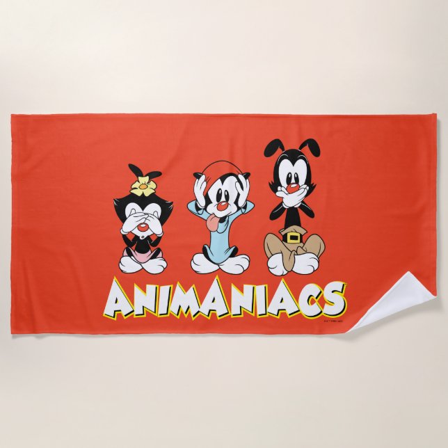 Toalla De Playa Animaniacs | Gráfico de Warner Siblings "No Evil" (Anverso)