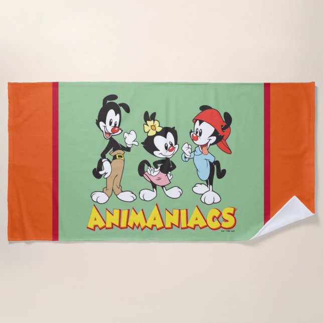 Toalla De Playa Animaniacs | Yakko, Dot y Wakko Standing (Anverso)