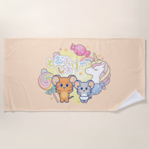 Toalla De Playa Anime Magical Candyland con Jerry y Tuffy
