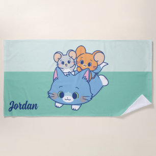 Toalla De Playa Anime Tom, Jerry y Tuffy