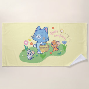 Toalla De Playa Anime Tom, Jerry y Tuffy Picnic