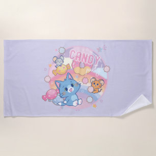 Toalla De Playa Anime Tom y Jerry Candy Fiesta