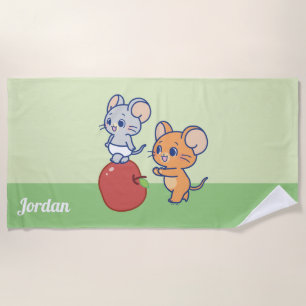 Toalla De Playa Anime Tuffy y Jerry Apple Rolling