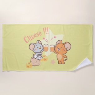 Toalla De Playa Anime Tuffy y Jerry Cheese