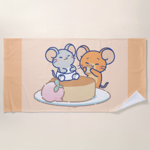 Toalla De Playa Anime Tuffy y Jerry Cheesecake