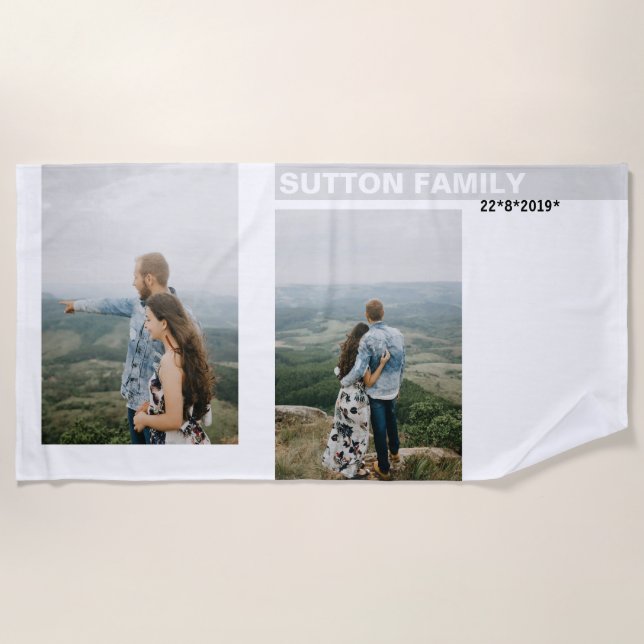 Toalla De Playa Aniversario del Collage de fotos (Anverso)