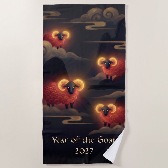Toalla De Playa Año de la Cabra 2027 (Anverso)