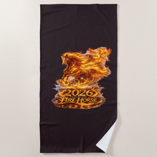 Toalla De Playa Año del Caballo de Fuego 2026 (Anverso)