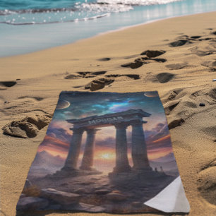 Toalla De Playa Antiguo Templo Cósmico - Ruinas de Galaxia Fantasí