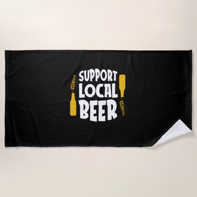 Toalla De Playa Apoyar la cerveza local (Anverso)