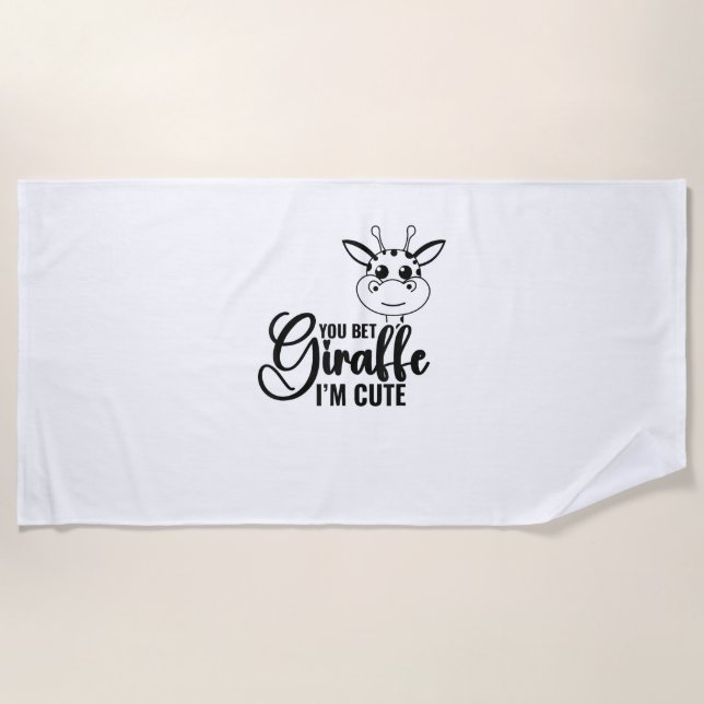 Toalla De Playa Apuesto a que es una jirafa, soy linda, una bebé d (Anverso)