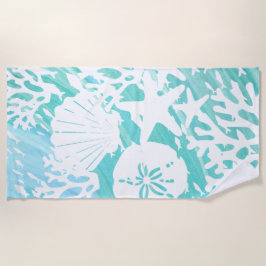 Toalla De Playa Aqua Ocean Seasheles Fish Coral