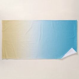Toalla De Playa Aqua Ombre Amarillo